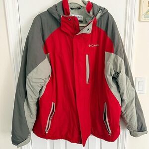 Men's Columbia grey & red winter jacket